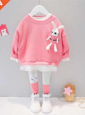 Baby Girls Clothing Sets Kids Casual Clothes Lace Cartoon Ra