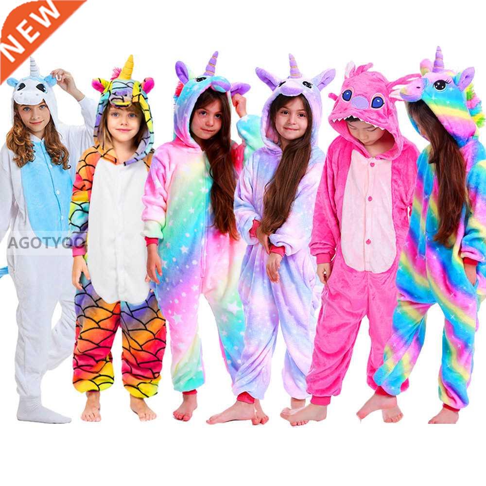 2022 Children Onesie Kids Unicorn Panda Pajamas Animal Carto