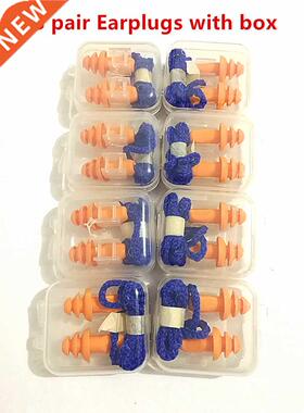 8pair with box Soft Silicone Corded Ear Plugs ears Protector