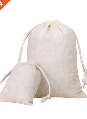 10 pcs/lot Natural Cotton Storage Bags with Drawstring Weddi