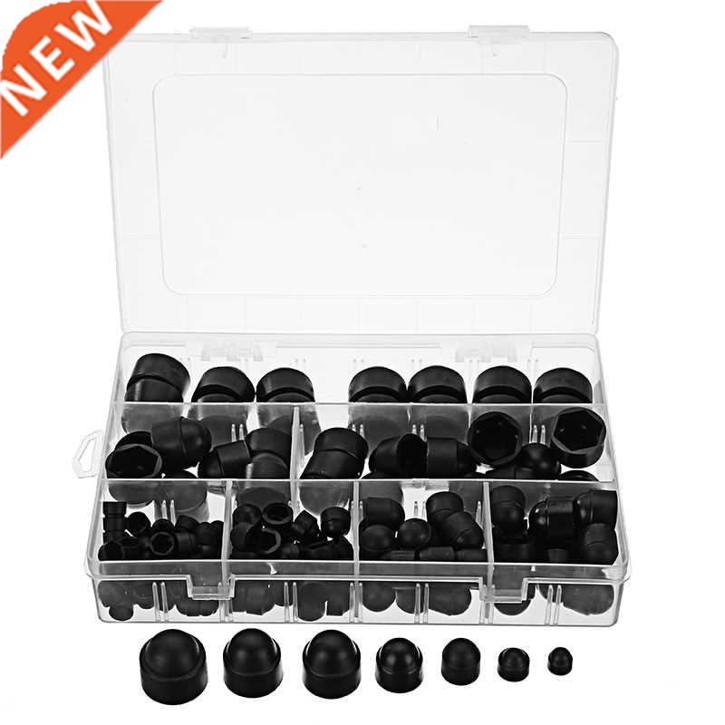 145Pcs Black Nut Bolt Cover Hexagonal Bolt Cap Rubber Cap M4