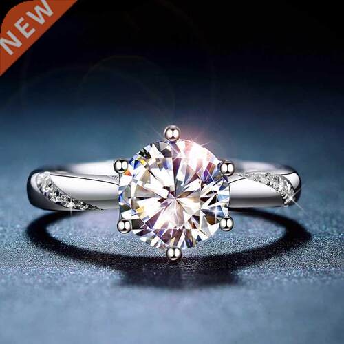 Classic 925 Sterling Silver Moissanite Ring 1ct IJ color Lab