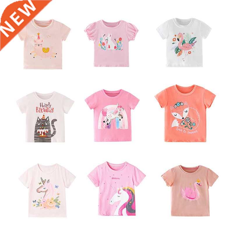 2022 Summer 2-8 Years Kids Girl Shorts Sleeve T-shirts Print