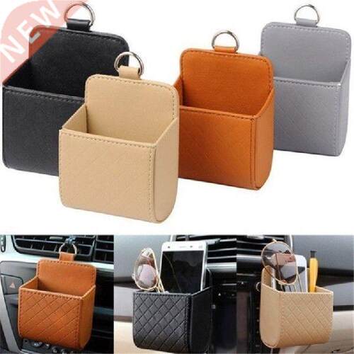 Car Outlet Vent Seat Back Tidy Storage Box PU Leather Coin
