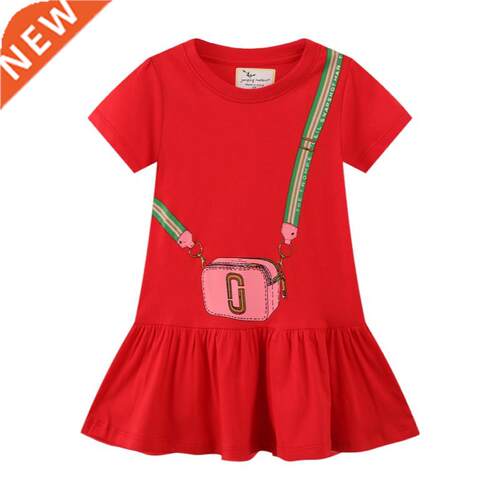 Jumping Meters New Arrival Summer Girls Dresses Bag Print Ho