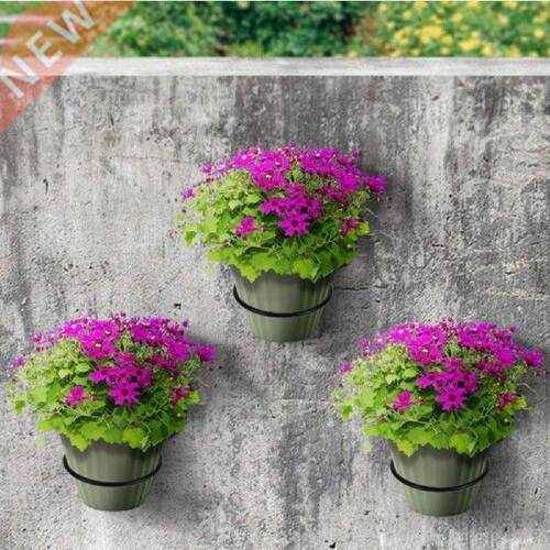 1 PC Black Creative Round Metal Holed Garden Pot Brackets