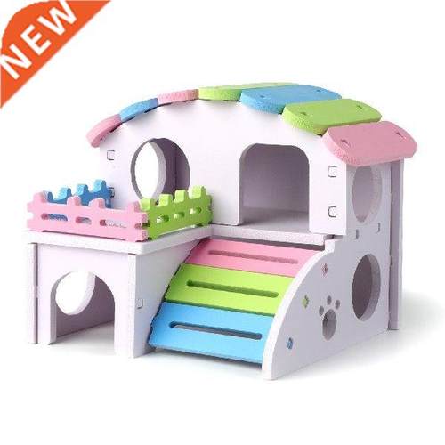 Wooden Hamster Nest Sleepng House Home Luxury Cage Pet