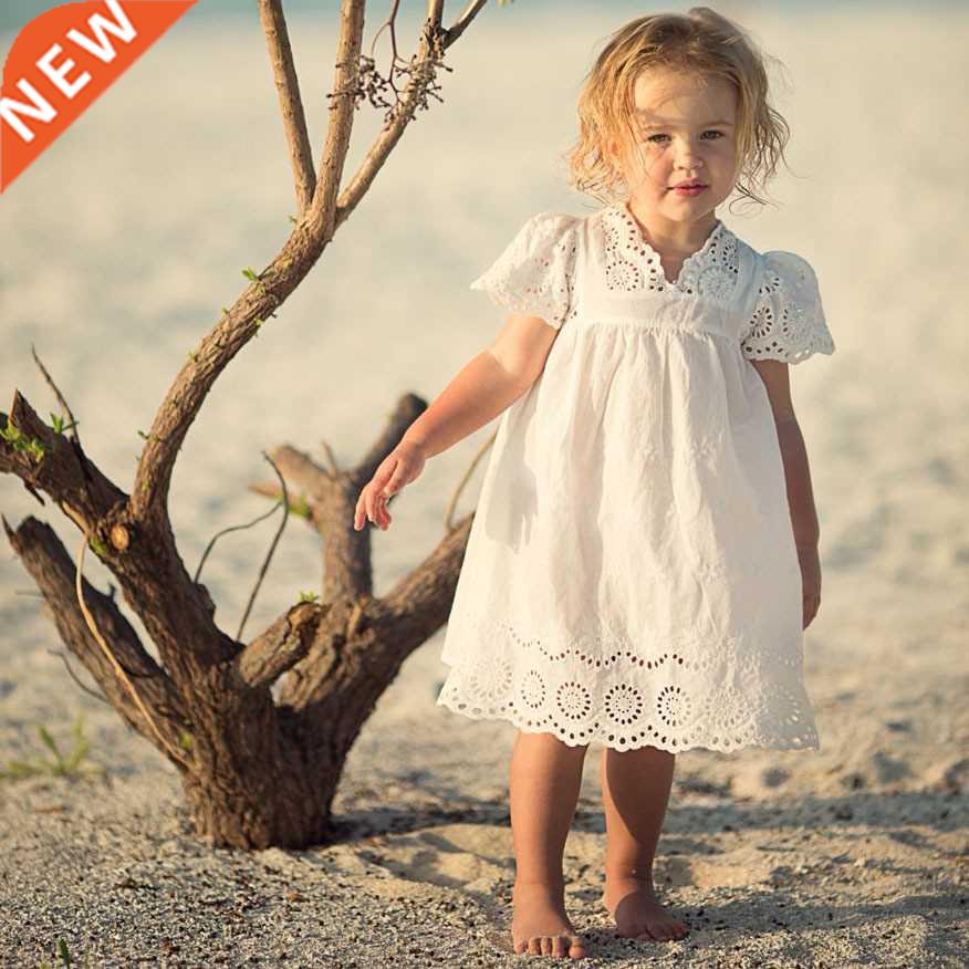 Girls clothes summer 2021 girls cotton lace dress for kids c