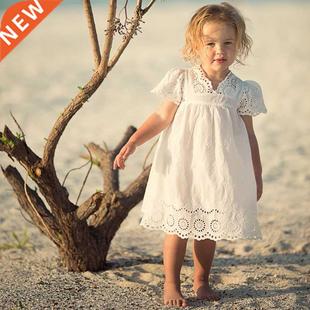 Girls clothes summer 2021 girls cotton lace dress for kids c