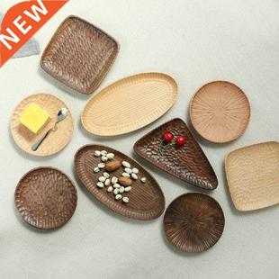 Black Walnut Solid Wood Plate Dishes Rectangular Triangle