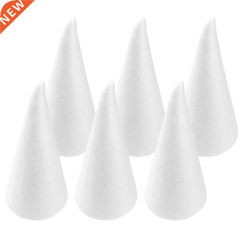 6pcs 24cm White DIY Cone Children Craft Cone Accessories