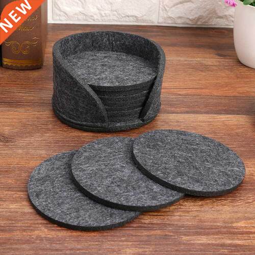 10pcs Round Felt Coaster Dining Table Protector Pad Heat Res