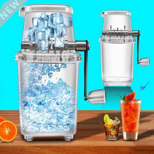 Kitchen Multifunction Transparent Manual Ice Crusher Shaver