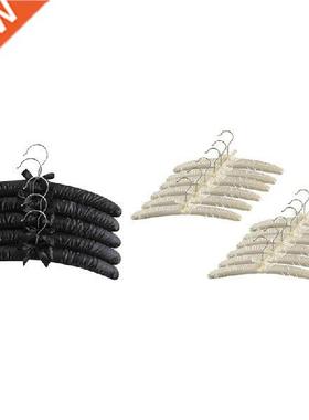 5X 15 Inch Lrge Stin Pdded Hngers,Silk Hngers (Blck)