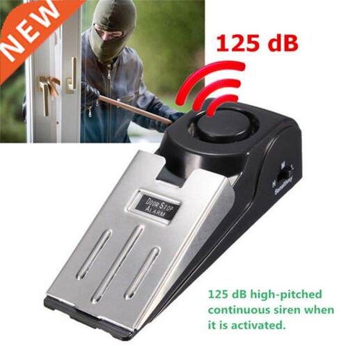 125DB Wireless Door Stop Alm Stainless Steel Wedge-shaped