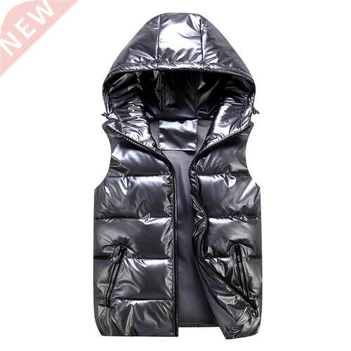 Women Winter Vests Hooded 2021 New Short Bright Color Vest C