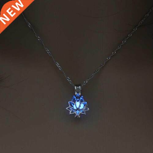 Luminous Glowing In The Dark Moon Lotus Flower Shaped Pendan