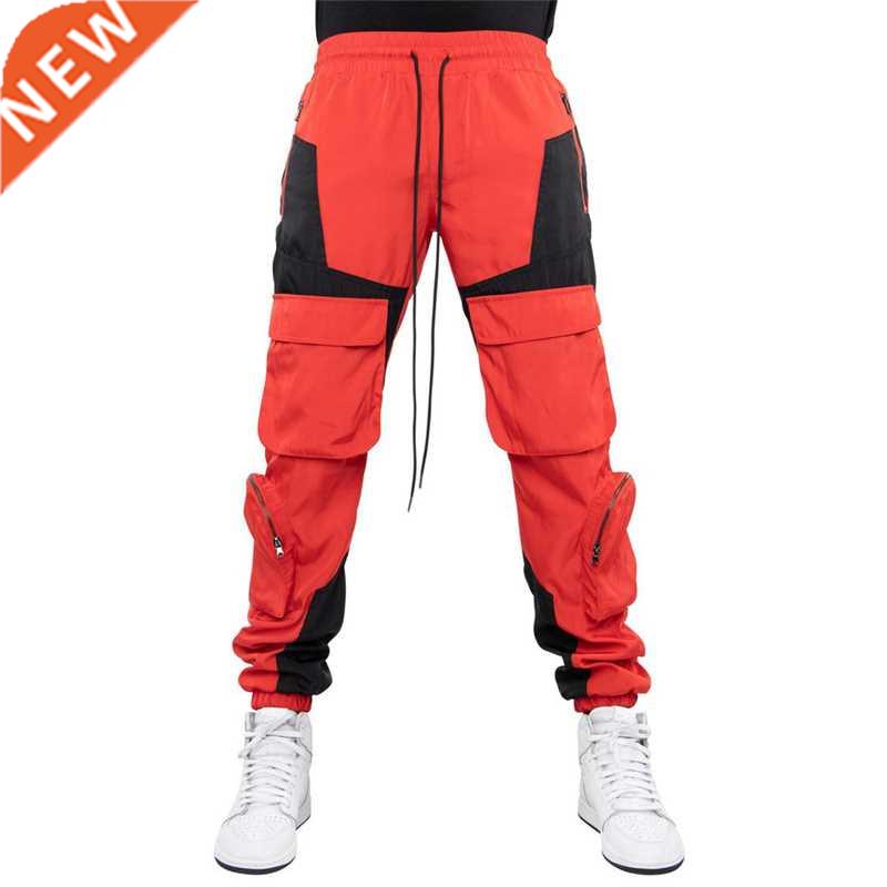 Men's new multi-pocket tooling pants trousers woven stitchin