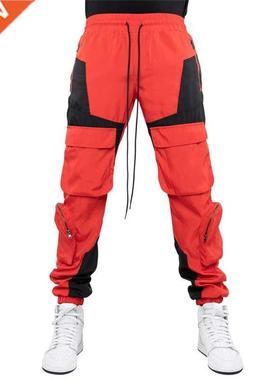 Men's new multi-pocket tooling pants trousers woven stitchin