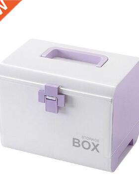 2 Layers First Aid Kit Rectangle Medicine Organizer Durable