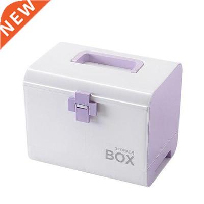 2 Layers First Aid Kit Rectangle Medicine Organizer Durable