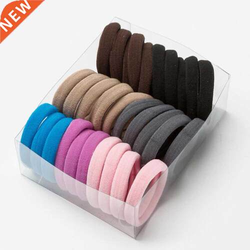 0PCS Women Girls 4CM Colorful Polyester Elastic Hair Bands