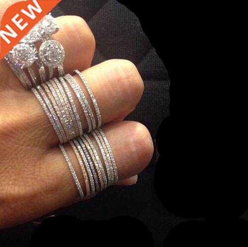 100% pure 925 sterling silver micro pave cz thin engagement
