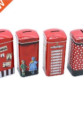 Square British pattern Tinplate Box coin counter candle