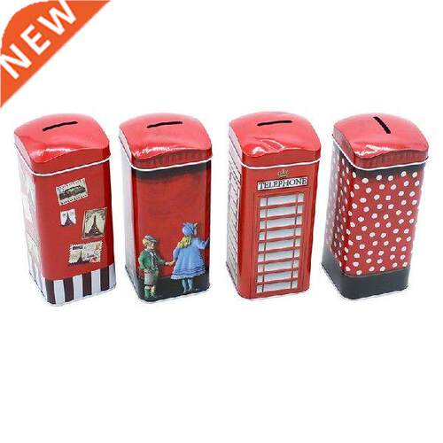 Square British pattern Tinplate Box coin counter candle