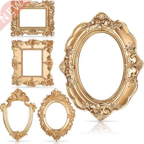 5Pcs Vintage Resin Picture Frame Wall Hanging Photo Frame Ta