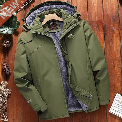 Large Size 7XL 8XL Thicken Fleece Men's Parkas Mountain Wa