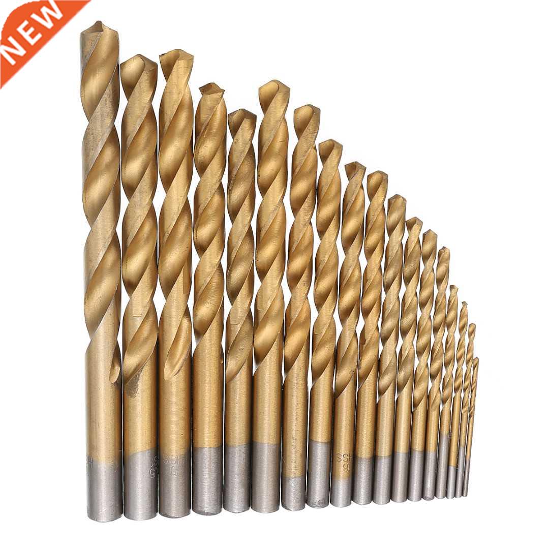 19Pcs Coated Drill Bits HSS Drill Bits Set Tool 1-10mm Power