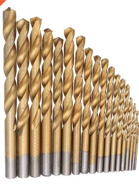 19Pcs Coated Drill Bits HSS Drill Bits Set Tool 1-10mm Power