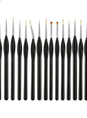 15pcs Beginner Painting Tool Detail Paint Brush Set School W