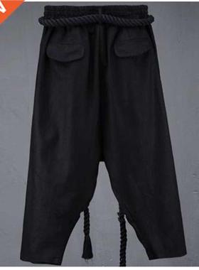 Men's trousers spring and summer low crotch trousers