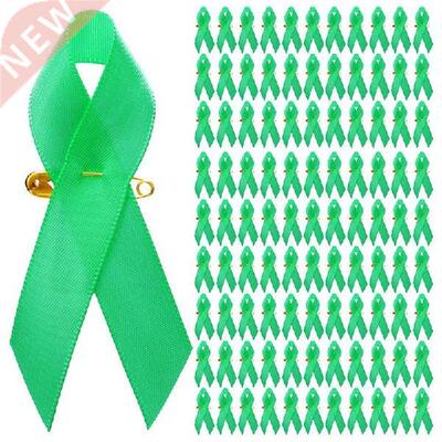 100 Pieces Awareness Ribbon Satin Ribbon Lapel Pins Fabric