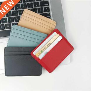 1Pc Pu Leather ID Card Holder Candy Color Bank Credit Card B