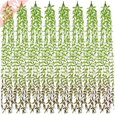 8 Pack Artificial Vines,Fake Greenery Willow Leaves Garland