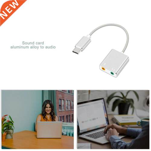 USB Sound Card Aluinu Alloy Type-C To Audio icrophone Two