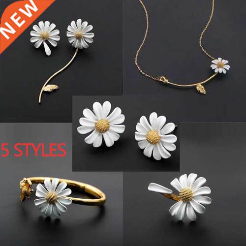 Korean Style Daisy Flower Jewelry Set For Women Girls Sweet