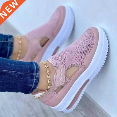 Platform Sneakers Women 2022 Summer New Breathable Mesh Wed
