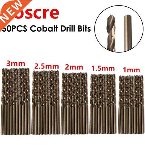 50Pcs 1/1.5/2/2.5/3mm M35 HSS-CO Cobalt Twist Drill Bit For