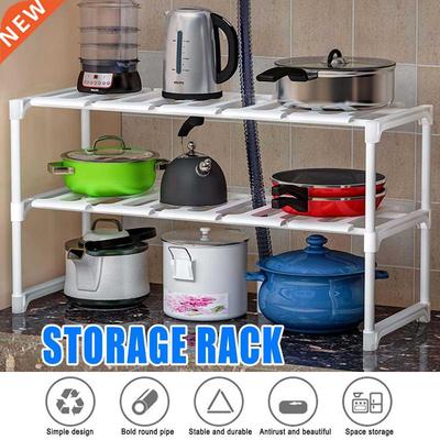 Adjustable Shelf Detachable Rack Kitchen Tableware Shelves H