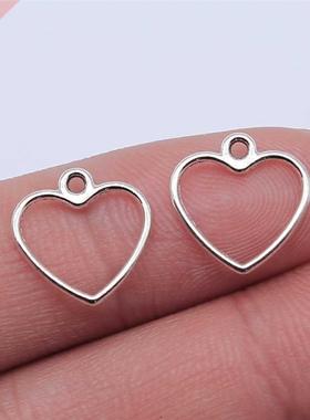 WYSIWYG 40pcs 14x1mm Antique Silver Color Hollow Heart Char