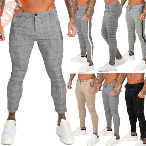 GINGTTO Mens Pants Casual Mens Trousers Skinny Stretch Mens