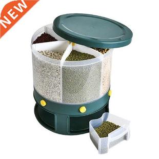Cereal Dispenser 6 Grid Rotating Rice Container Moisture