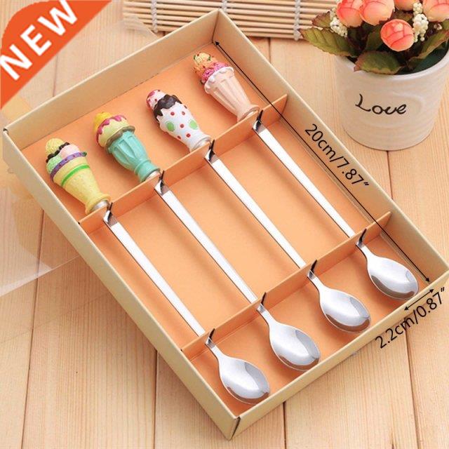 4 Pieces Ice Cream Spoons Stainless Steel Material Spoons St