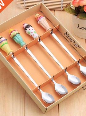 4 Pieces Ice Cream Spoons Stainless Steel Material Spoons St