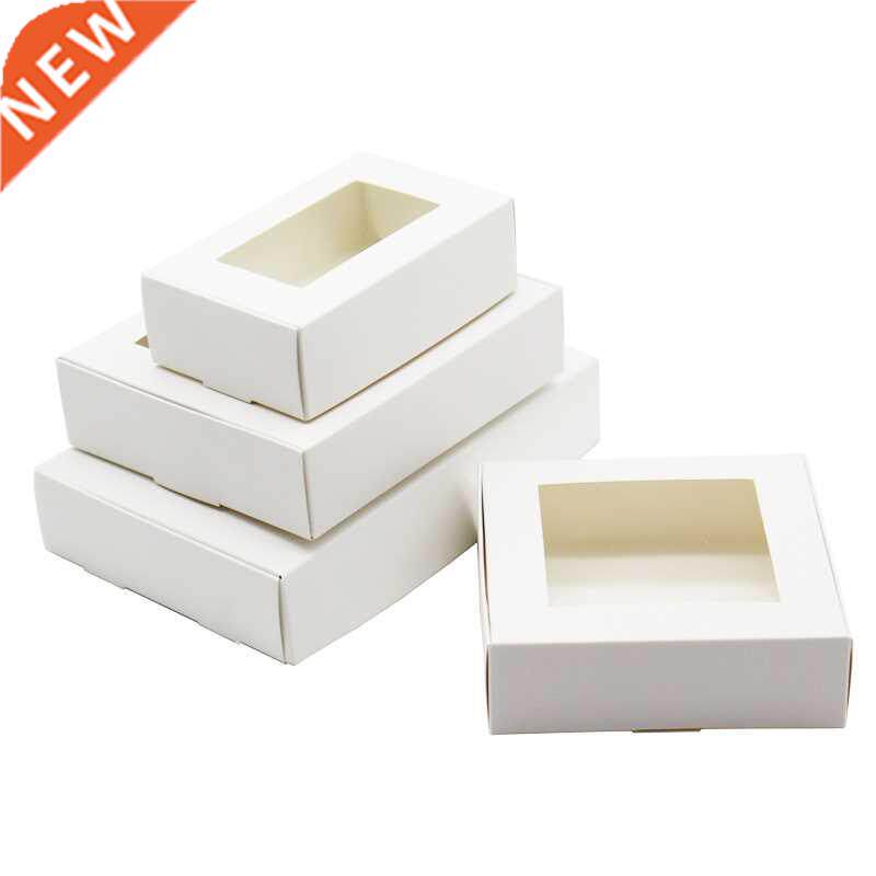 30pcs DIY White Box With Window Paper Gift Box Cake Packagin