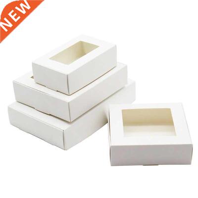 30pcs DIY White Box With Window Paper Gift Box Cake Packagin